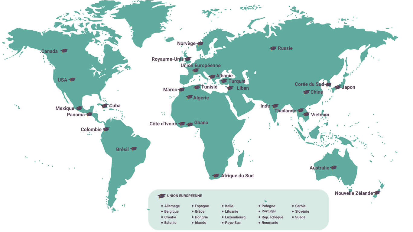 Carte partenaires universitaires à l'inter 2024